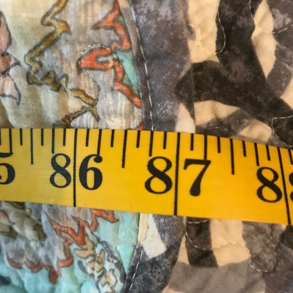 Waverly Twin Quilt With 2 Shams Blue & Gold Cotton Modern 82" X 87" - Picture 10 of 11